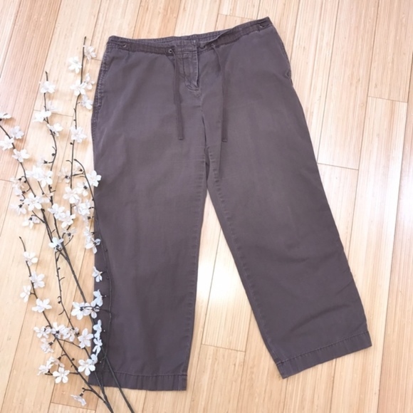 J. Crew Factory Pants - J. Crew Brown Cotton Capris, 8.